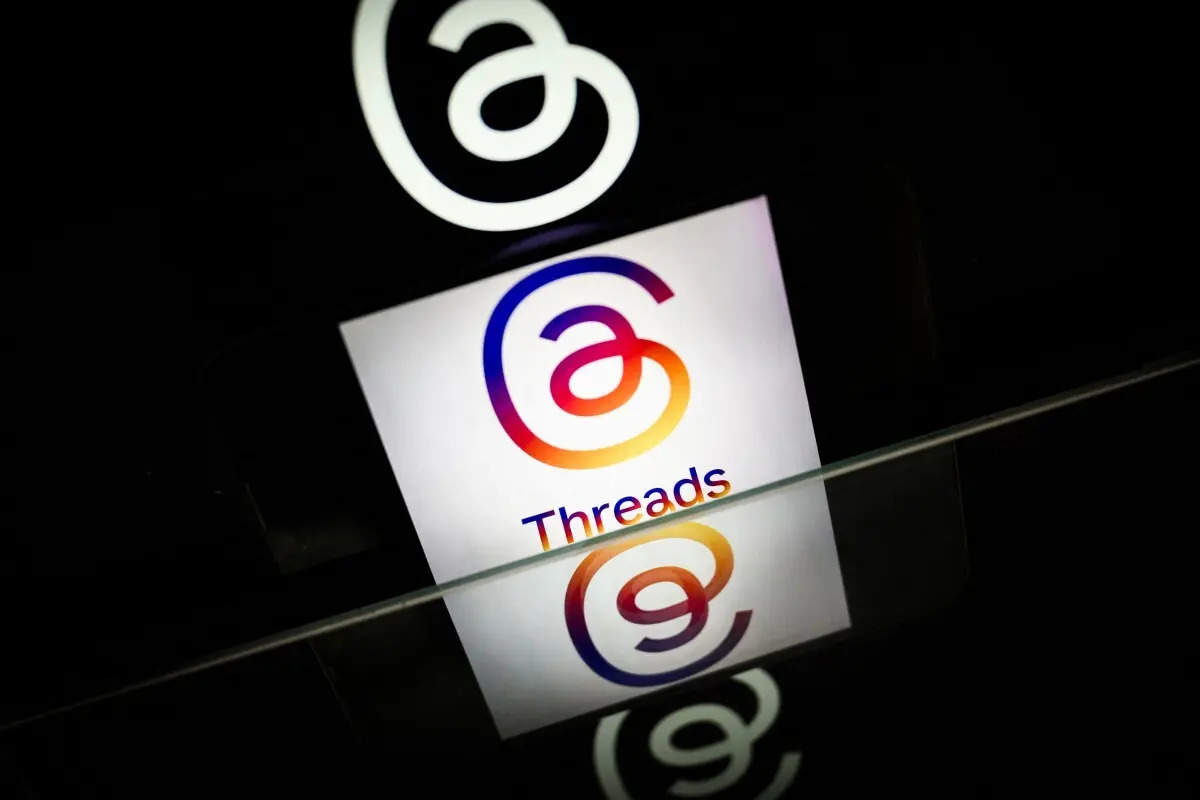 This photograph taken on March 7 2024 in Nantes shows the logo of US social media platform Threads